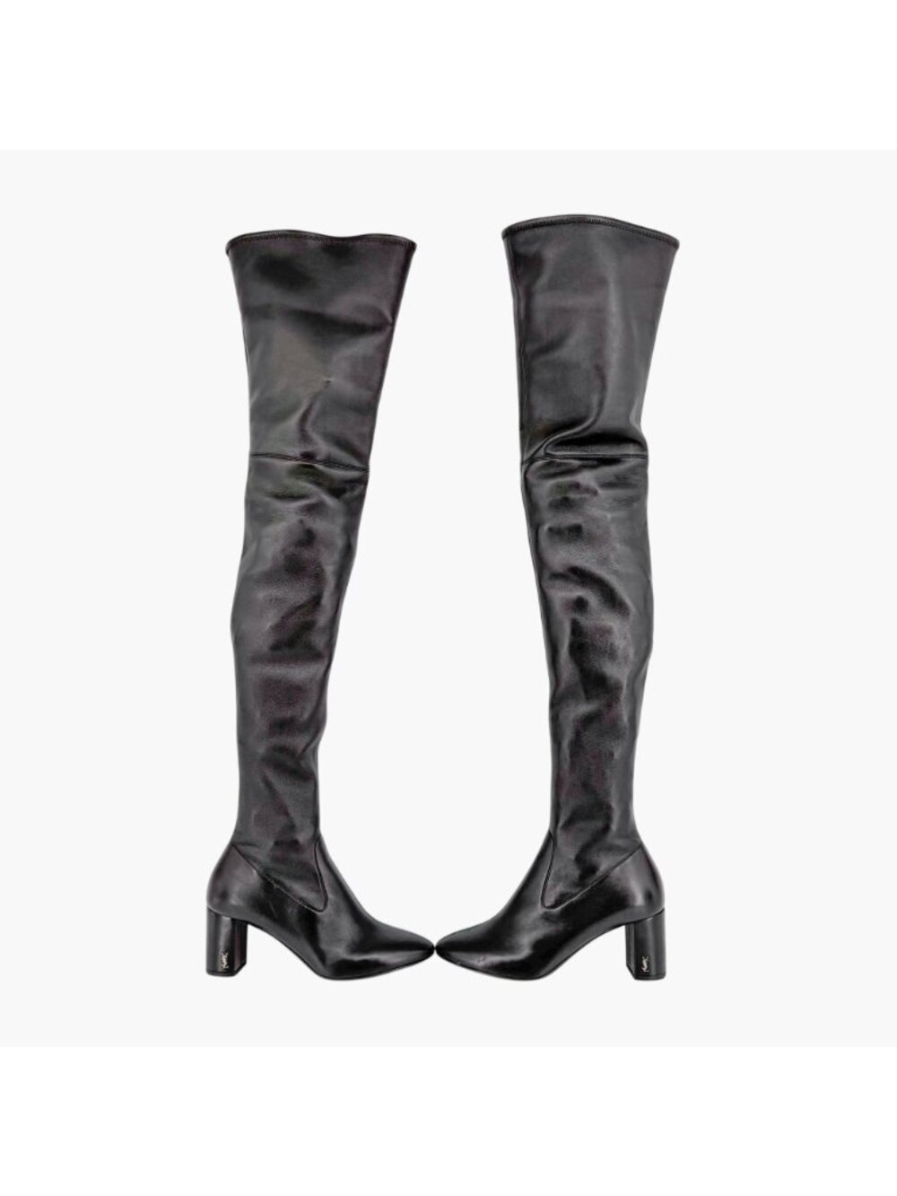 Saint Laurent Loulou YSL Thigh High Over The Knee Boots Black Size 38.5 US 8.5 - Picture 7 of 15